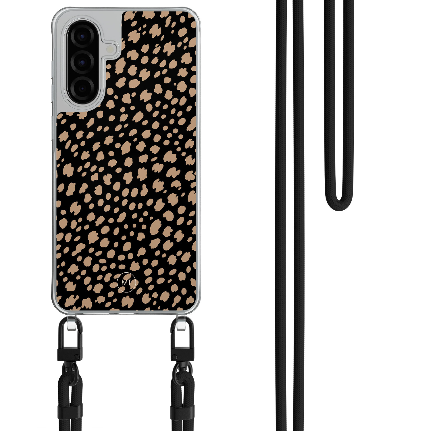 Mooie Telefoonhoesjes Samsung Galaxy A56 hoesje met zwart koord - Savannah spots