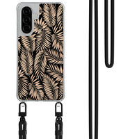 Mooie Telefoonhoesjes Samsung Galaxy A56 hoesje met zwart koord - Palm silhouette