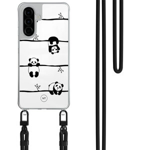 Mooie Telefoonhoesjes Samsung Galaxy A56 hoesje met zwart koord - Panda