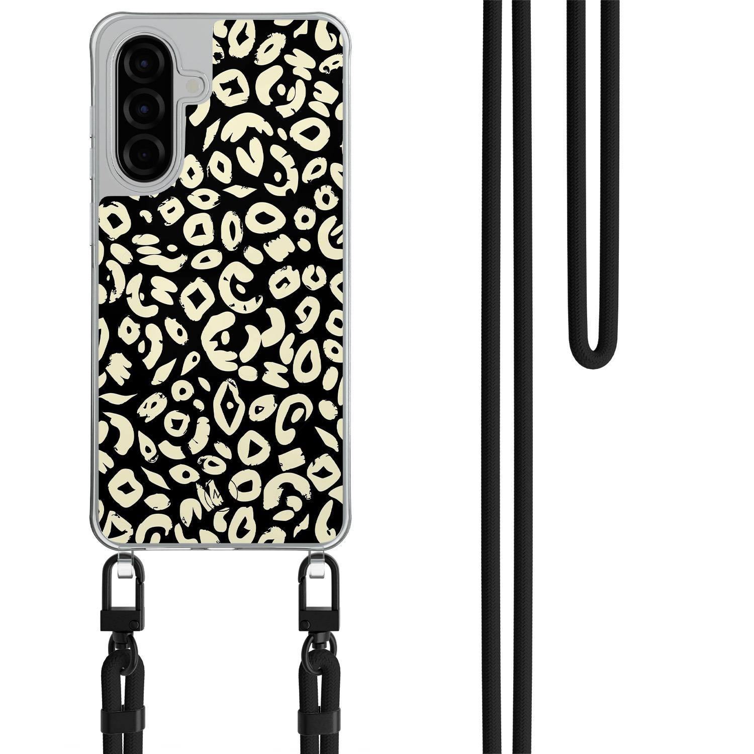 Mooie Telefoonhoesjes Samsung Galaxy A56 hoesje met zwart koord - Animal skin