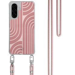 Mooie Telefoonhoesjes Samsung Galaxy A36 hoesje met rosegoud koord - Blush shapes