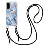 Mooie Telefoonhoesjes Samsung Galaxy A36 hoesje met zwart koord - Lavender dream