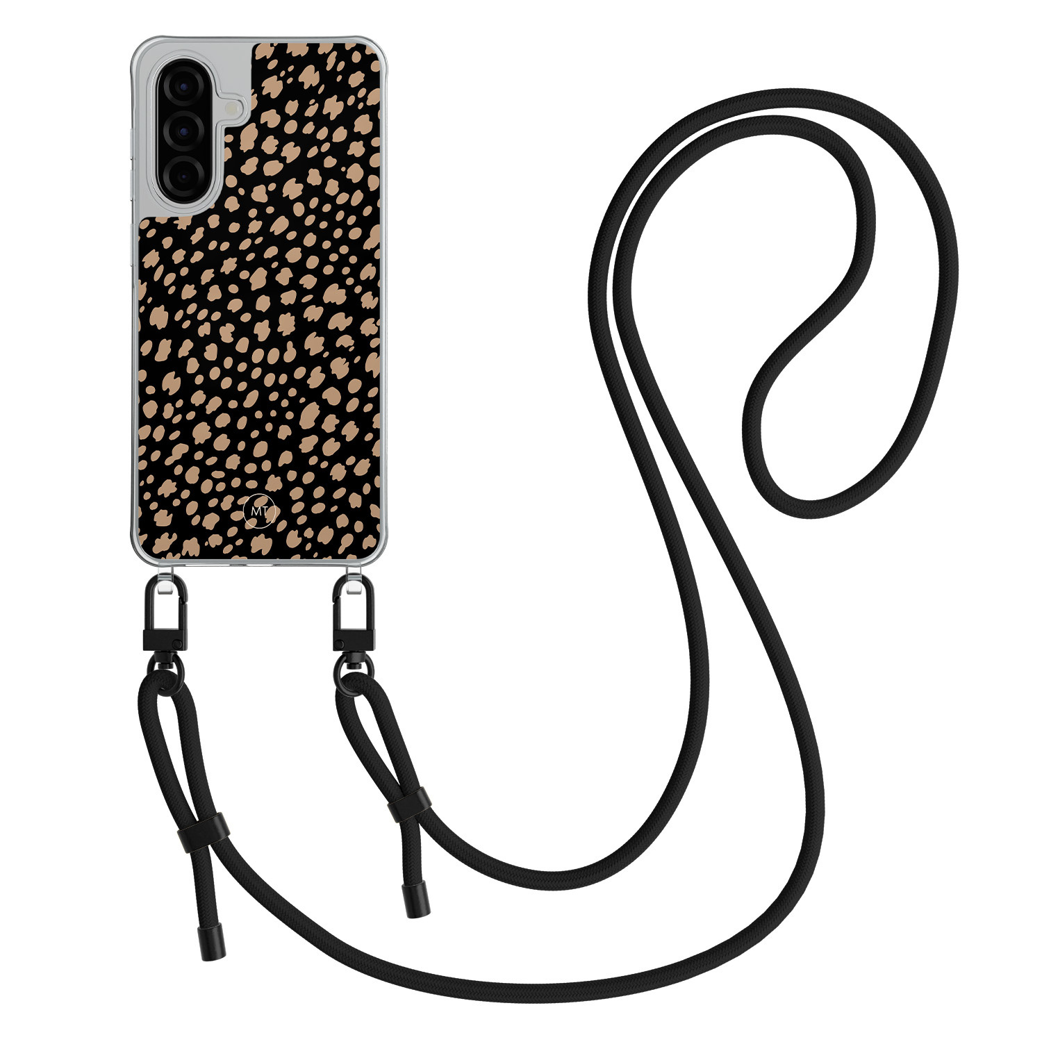 Mooie Telefoonhoesjes Samsung Galaxy A36 hoesje met zwart koord - Savannah spots