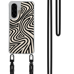 Mooie Telefoonhoesjes Samsung Galaxy A36 hoesje met zwart koord - Groovy lines