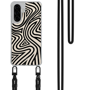 Mooie Telefoonhoesjes Samsung Galaxy A36 hoesje met zwart koord - Groovy lines