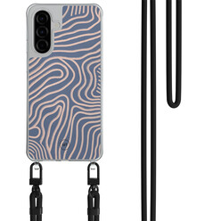 Mooie Telefoonhoesjes Samsung Galaxy A36 hoesje met zwart koord - Flowing lines