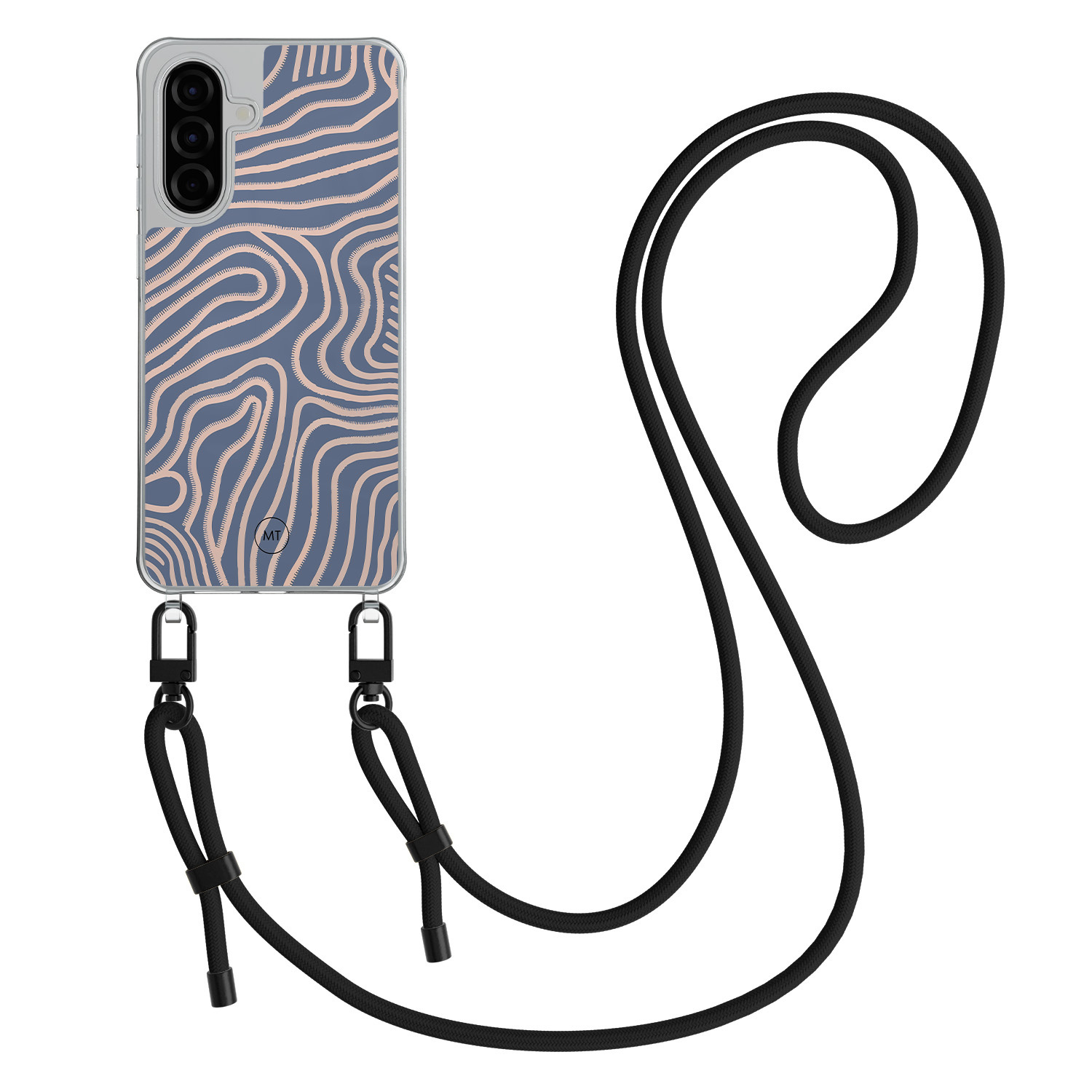 Mooie Telefoonhoesjes Samsung Galaxy A36 hoesje met zwart koord - Flowing lines