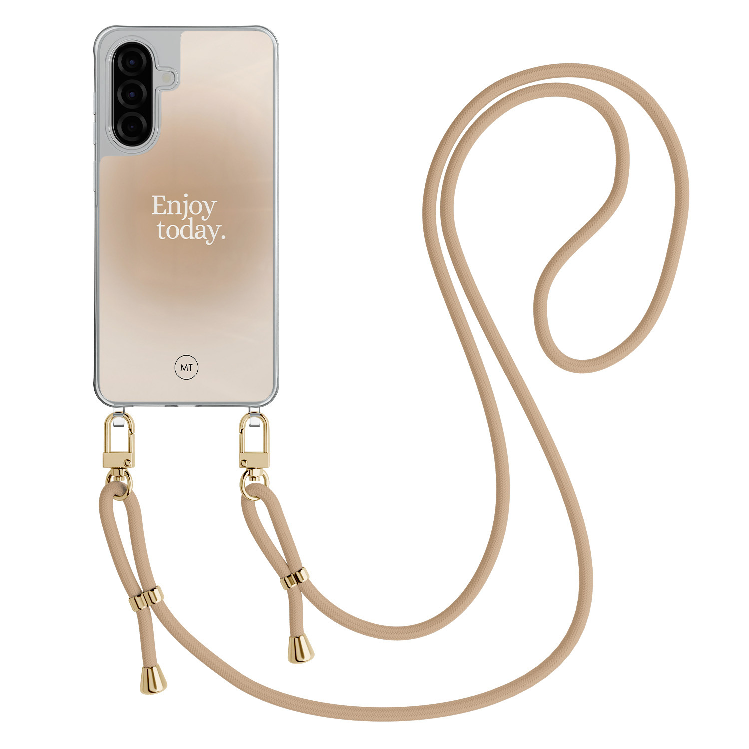 Mooie Telefoonhoesjes Samsung Galaxy A36 hoesje met beige koord - Enjoy today