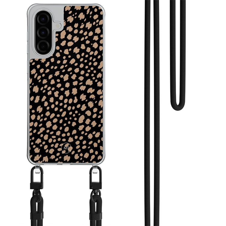 Mooie Telefoonhoesjes Samsung Galaxy A26 hoesje met zwart koord - Savannah spots