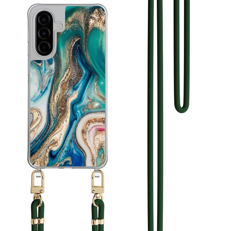 Mooie Telefoonhoesjes Samsung Galaxy A26 hoesje met groen koord - Magic marble