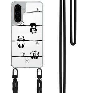 Mooie Telefoonhoesjes Samsung Galaxy A26 hoesje met zwart koord - Panda