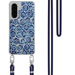 Mooie Telefoonhoesjes Samsung Galaxy A26 hoesje met donkerblauw koord - Azure daisies