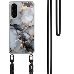 Mooie Telefoonhoesjes Samsung Galaxy A26 hoesje met zwart koord - Marble mist