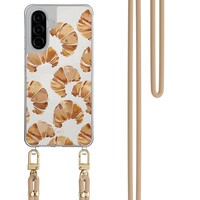 Mooie Telefoonhoesjes Samsung Galaxy A26 hoesje met beige koord - Croissant