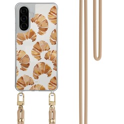 Mooie Telefoonhoesjes Samsung Galaxy A26 hoesje met beige koord - Croissant
