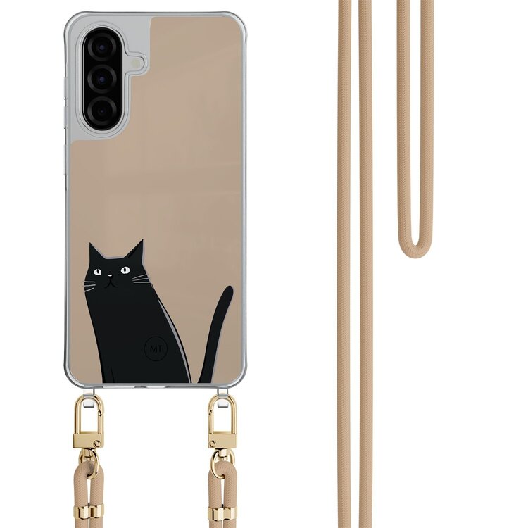 Mooie Telefoonhoesjes Samsung Galaxy A26 hoesje met beige koord - Purrflectly