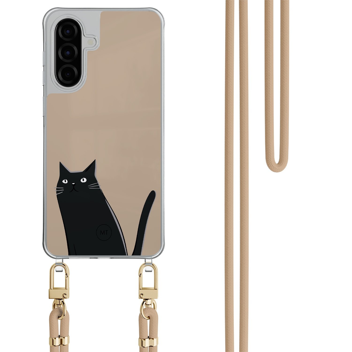 Mooie Telefoonhoesjes Samsung Galaxy A26 hoesje met beige koord - Purrflectly