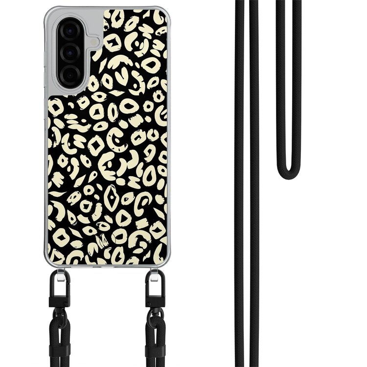 Mooie Telefoonhoesjes Samsung Galaxy A26 hoesje met zwart koord - Animal skin