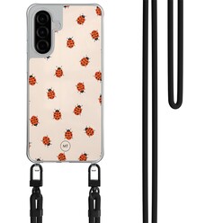 Mooie Telefoonhoesjes Samsung Galaxy A26 hoesje met zwart koord - Lieveheerstbeestjes