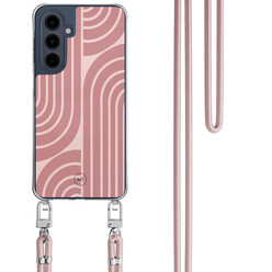 Mooie Telefoonhoesjes Samsung Galaxy A16 hoesje met rosegoud koord - Blush shapes
