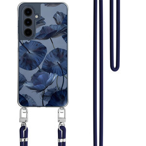 Mooie Telefoonhoesjes Samsung Galaxy A16 hoesje met donkerblauw koord - Dusky blooms