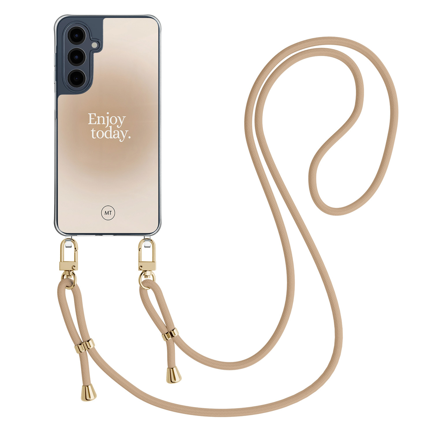 Mooie Telefoonhoesjes Samsung Galaxy A16 hoesje met beige koord - Enjoy today