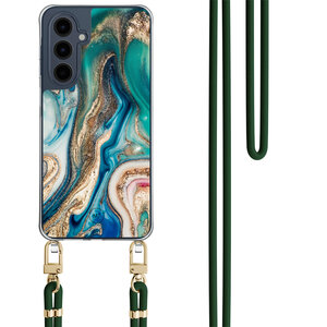 Mooie Telefoonhoesjes Samsung Galaxy A16 hoesje met groen koord - Magic marble