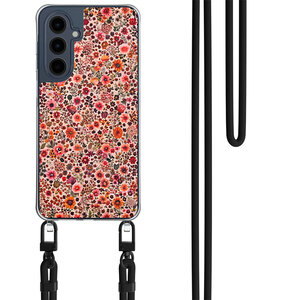 Mooie Telefoonhoesjes Samsung Galaxy A16 hoesje met zwart koord - Vintage floral