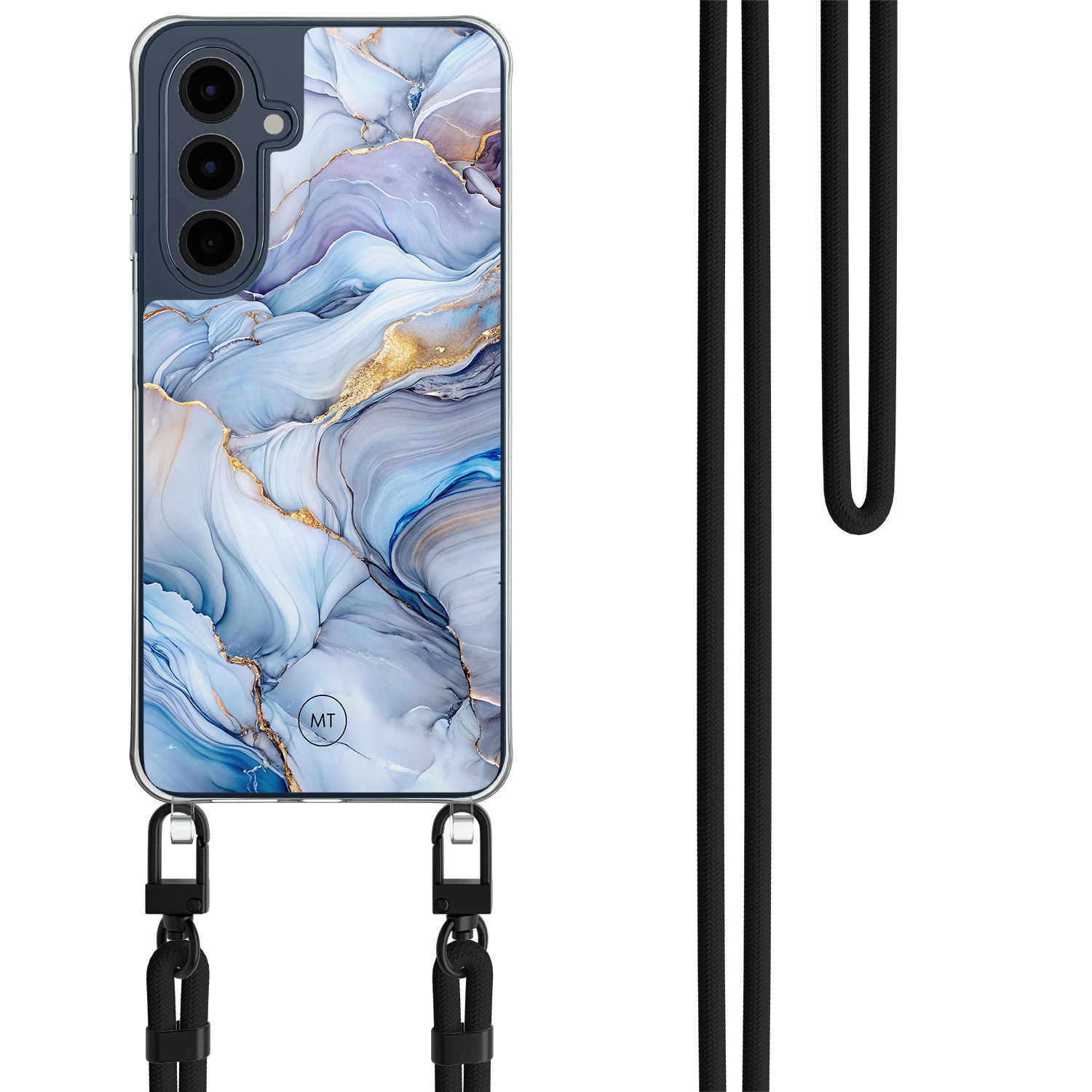 Mooie Telefoonhoesjes Samsung Galaxy A16 hoesje met zwart koord - Lavender dream