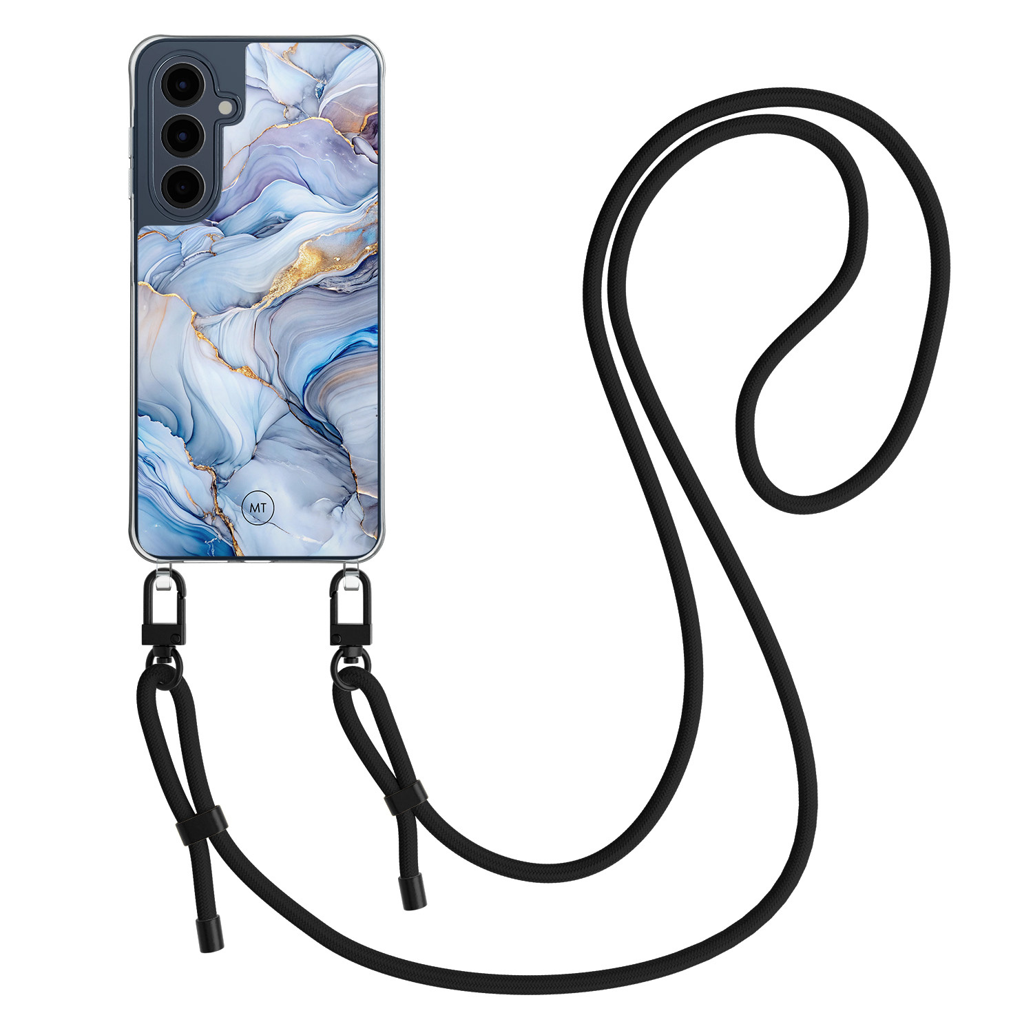 Mooie Telefoonhoesjes Samsung Galaxy A16 hoesje met zwart koord - Lavender dream