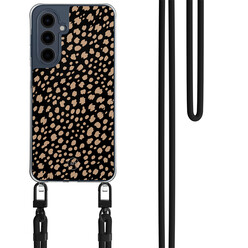 Mooie Telefoonhoesjes Samsung Galaxy A16 hoesje met zwart koord - Savannah spots