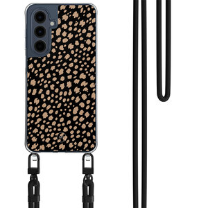Mooie Telefoonhoesjes Samsung Galaxy A16 hoesje met zwart koord - Savannah spots