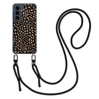 Mooie Telefoonhoesjes Samsung Galaxy A16 hoesje met zwart koord - Savannah spots