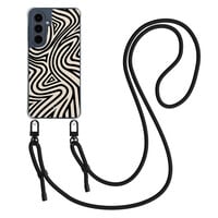 Mooie Telefoonhoesjes Samsung Galaxy A16 hoesje met zwart koord - Groovy lines