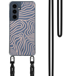Mooie Telefoonhoesjes Samsung Galaxy A16 hoesje met zwart koord - Flowing lines