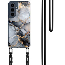 Mooie Telefoonhoesjes Samsung Galaxy A16 hoesje met zwart koord - Marble mist