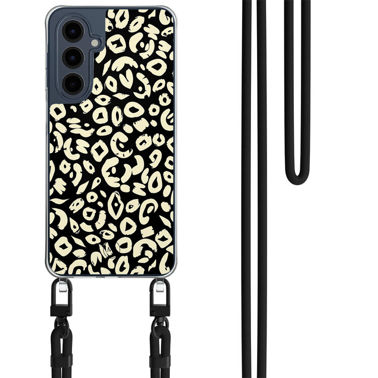 Mooie Telefoonhoesjes Samsung Galaxy A16 hoesje met zwart koord - Animal skin