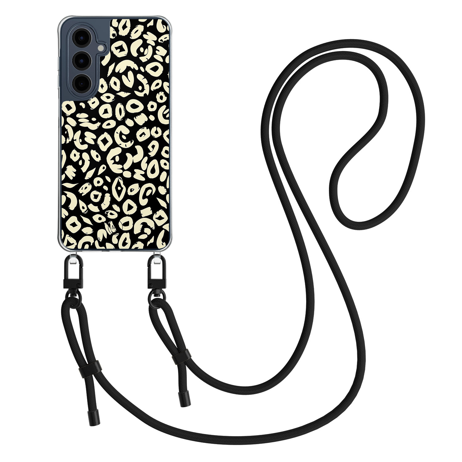 Mooie Telefoonhoesjes Samsung Galaxy A16 hoesje met zwart koord - Animal skin