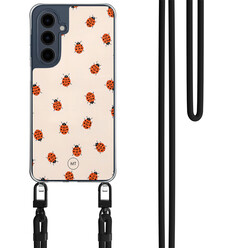 Mooie Telefoonhoesjes Samsung Galaxy A16 hoesje met zwart koord - Lieveheerstbeestjes