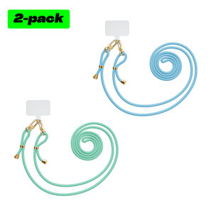 Mooie Telefoonhoesjes -2 pack universele telefoonkoorden (mintgroen en lichtblauw)