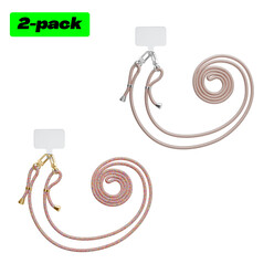 Mooie Telefoonhoesjes -2 pack universele telefoonkoorden (multi en rosegoud)