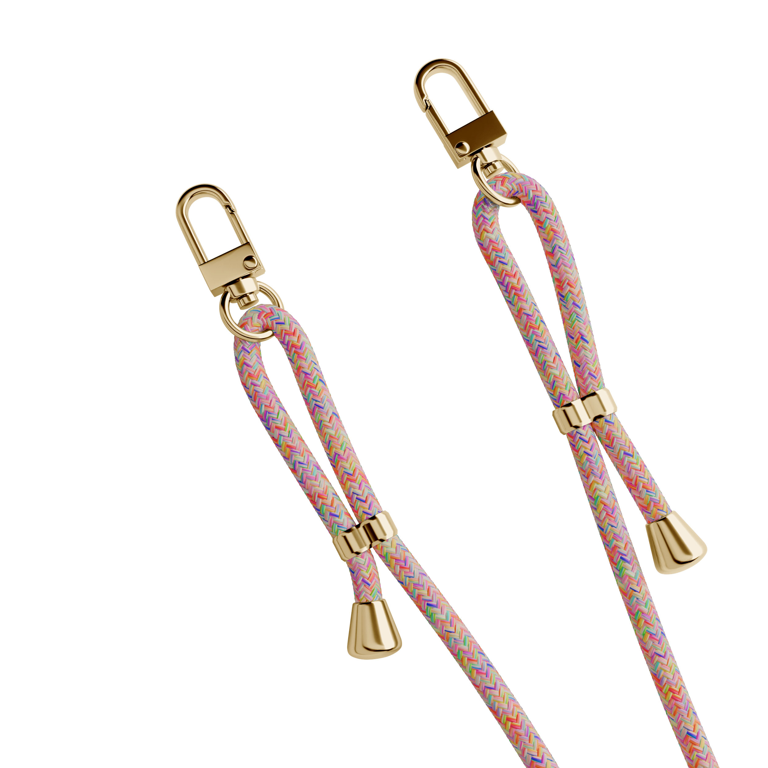 Mooie Telefoonhoesjes 2 pack universele telefoonkoorden (multi en rosegoud)