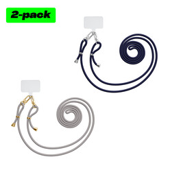 Mooie Telefoonhoesjes -2 pack universele telefoonkoorden (grijs en donkerblauw)