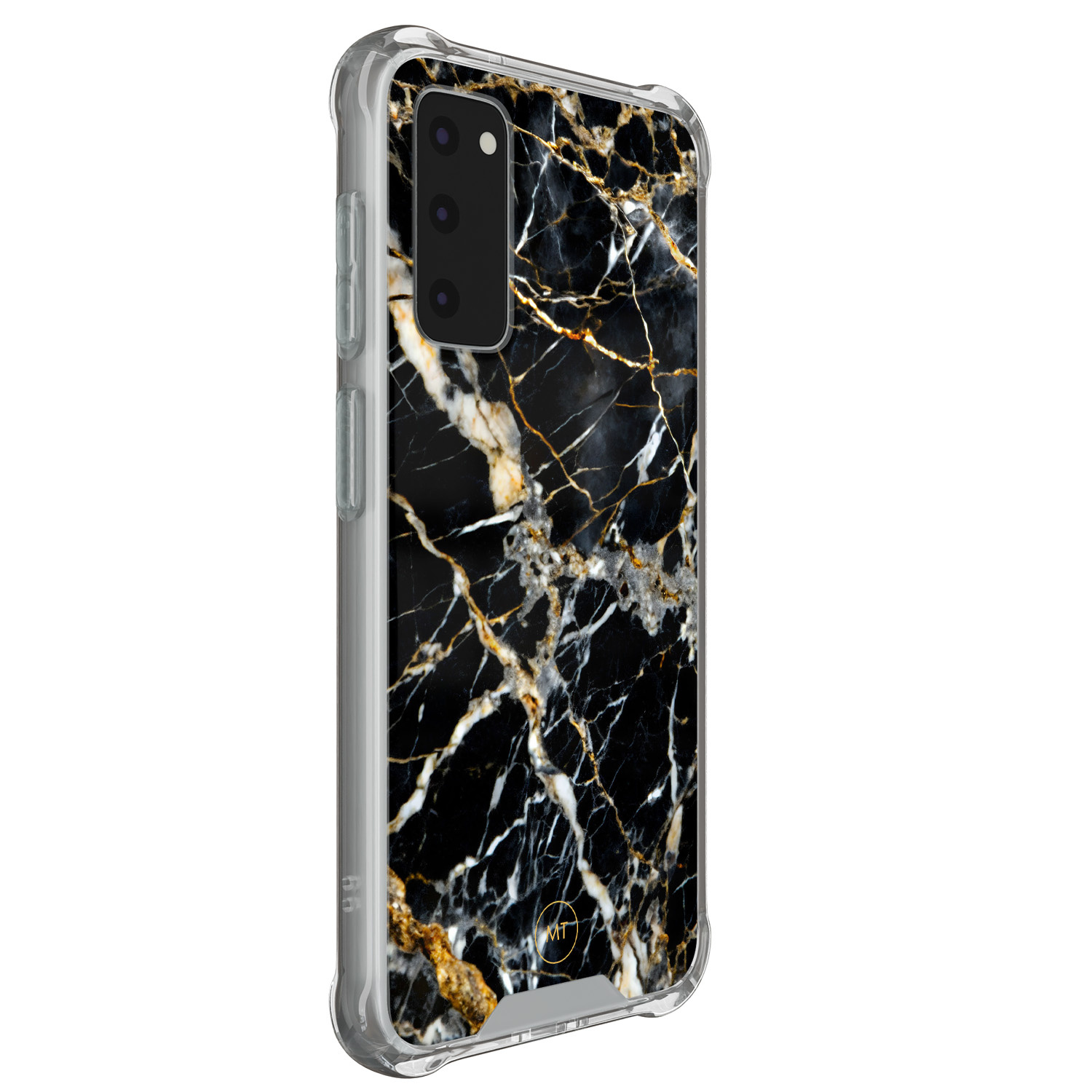 Mooie Telefoonhoesjes Samsung Galaxy S20 FE shockproof hoesje - Black marble elegance