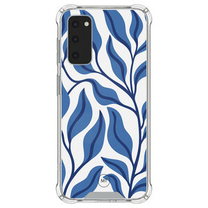 Mooie Telefoonhoesjes Samsung Galaxy S20 FE shockproof hoesje - Blue leaves