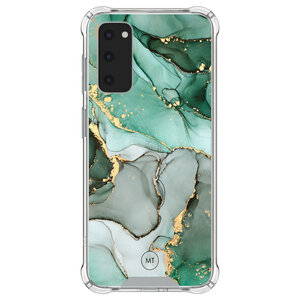 Mooie Telefoonhoesjes Samsung Galaxy S20 FE shockproof hoesje - Groen grijs marmer
