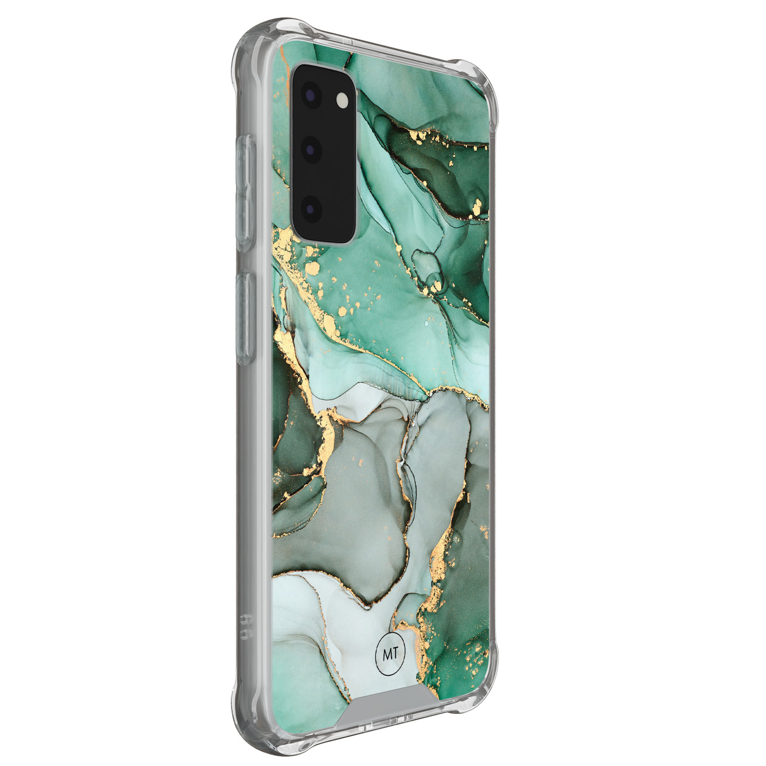Mooie Telefoonhoesjes Samsung Galaxy S20 FE shockproof hoesje - Groen grijs marmer