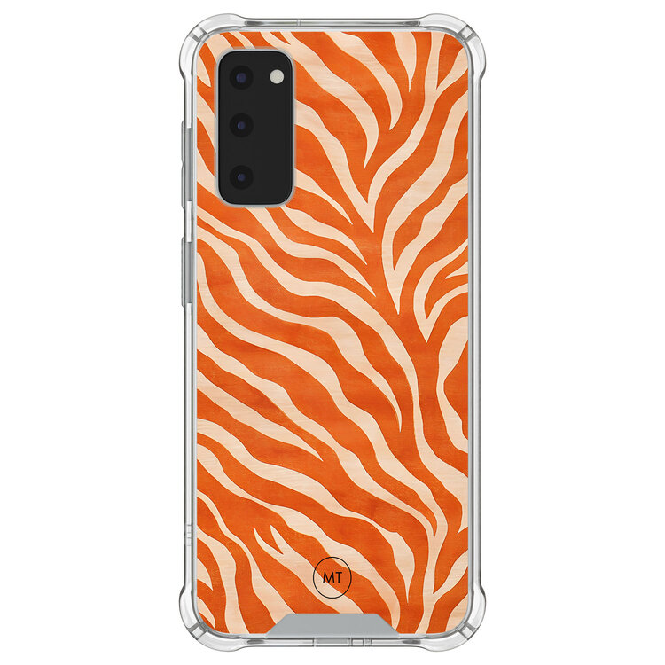 Mooie Telefoonhoesjes Samsung Galaxy S20 FE shockproof hoesje - Zebra oranje