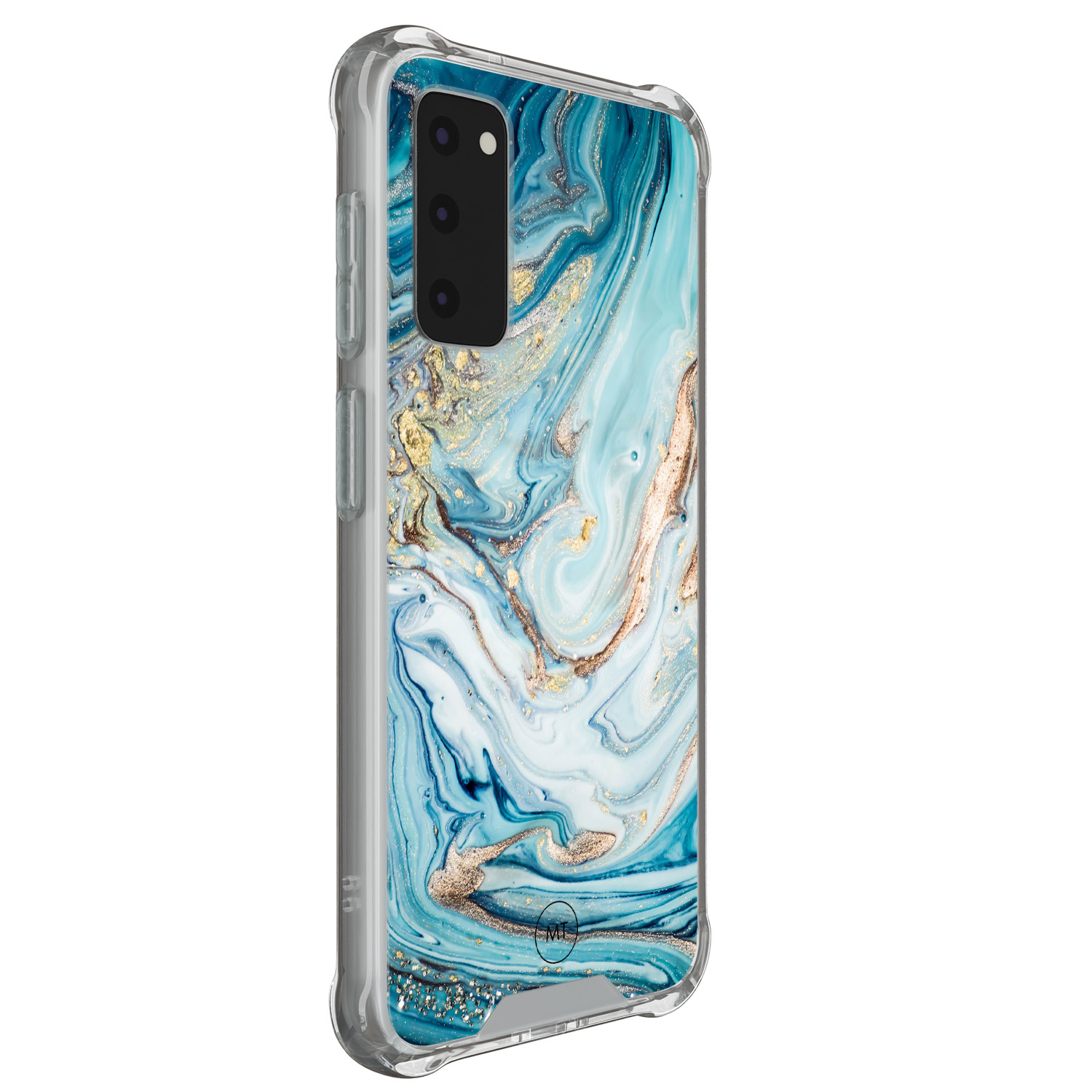 Mooie Telefoonhoesjes Samsung Galaxy S20 FE shockproof hoesje - Marmer blauw goud