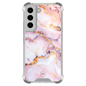 Mooie Telefoonhoesjes Samsung Galaxy S22 shockproof hoesje - Marble pink
